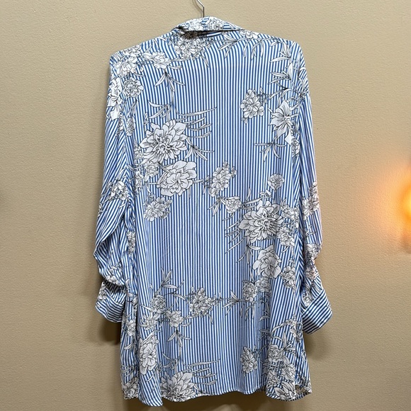 Grand & Greene Striped Flower Button Down Metal ball Detail - Picture 2 of 5